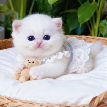 ブリティッシュショートヘア【埼玉県・女の子・2025年9月5日・ゴールデンポイント】の写真「ふわふわ雪の妖精❄️ 美しさと気品を兼ね備えた」