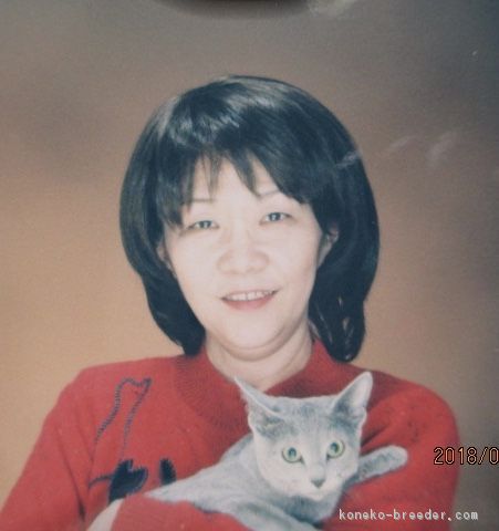 今よりだいぶ若い頃の写真でございます。😄｜金光　和子(かねみつ　かずこ)ブリーダー(愛媛県・ロシアンブルー・TICA/TCC登録)の紹介写真2